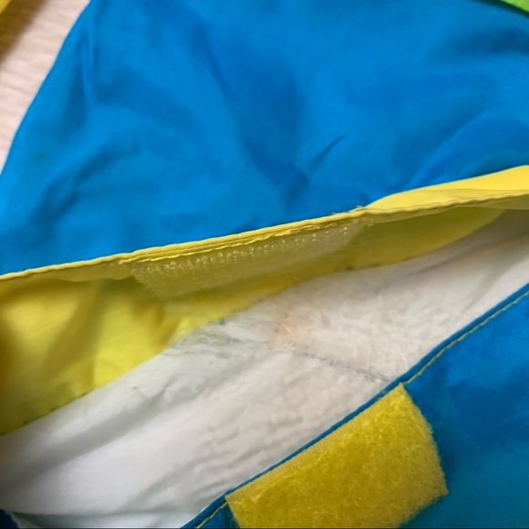 Retro Spring Windbreaker Jacket Current Seen Bright Yellow + Blue - Picture 6 of 10